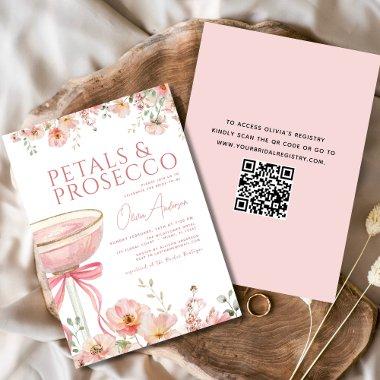 QR Code Petals & Prosecco Pink Bow