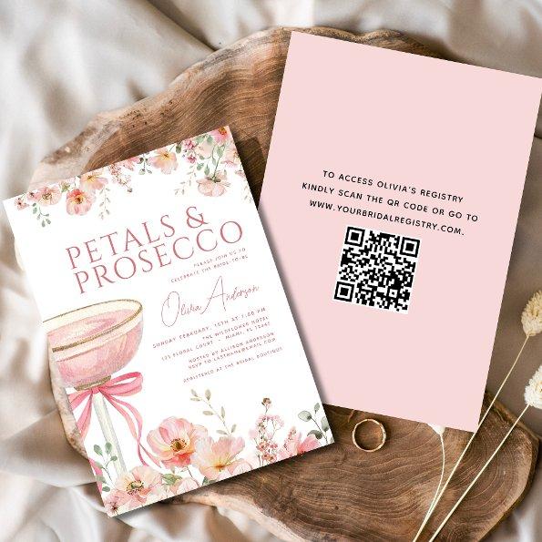 QR Code Petals & Prosecco Pink Bow