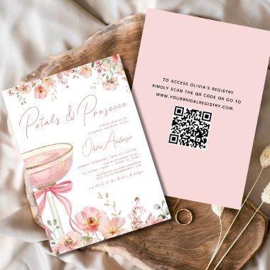 QR Code Petals & Prosecco Pink Bow