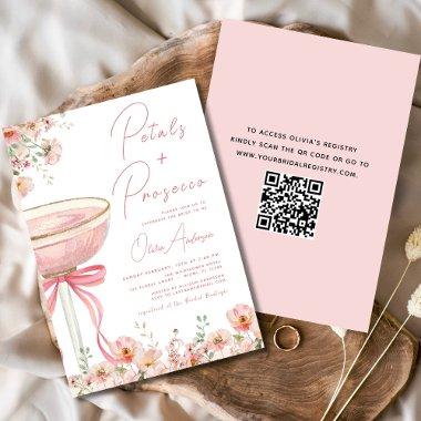 QR Code Petals & Prosecco Pink Bow