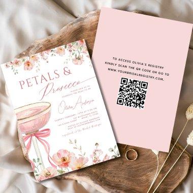 QR Code Petals & Prosecco Pink Bow