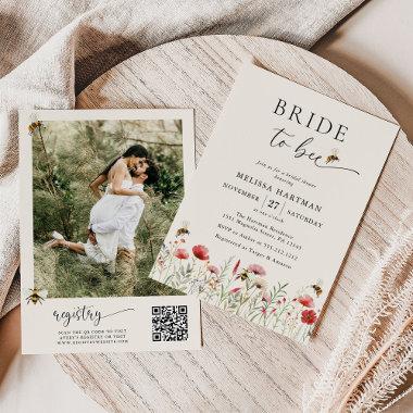 Qr Code Photo Bride To Bee Photo Bridal Shower Invitations