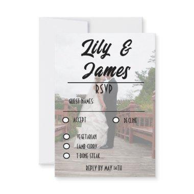 QR Code & Photo Wedding Website Simple RSVP Card