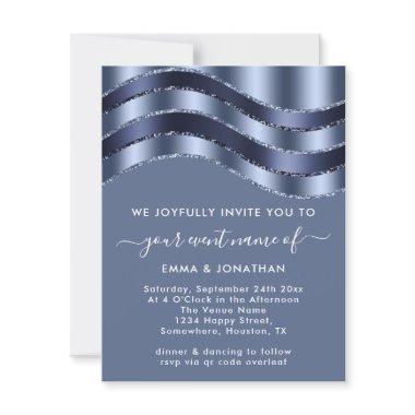 QR Code Wedding  Blue Navy