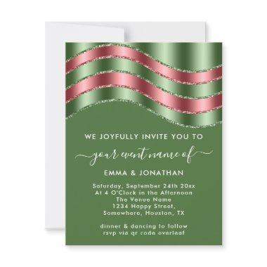 QR Code Wedding  Green Rose Mint