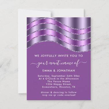 QR Code Wedding Bridal Shower Purple Violet