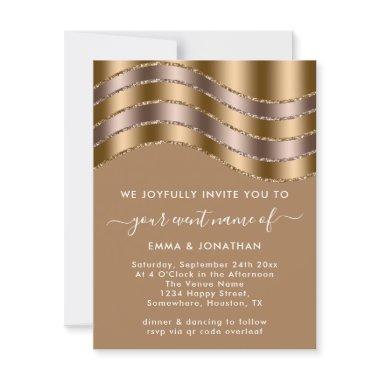 QR Code Wedding  Rose Gold Beige
