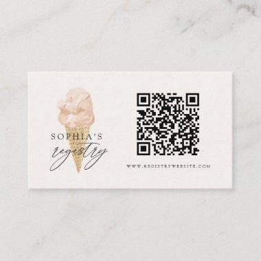 QR Code Wedding Registry Ice Cream Bridal Shower Enclosure Invitations