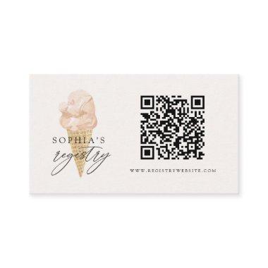 QR Code Wedding Registry Ice Cream Bridal Shower Enclosure Invitations