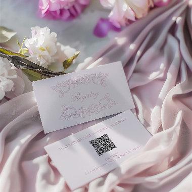 QR Code Wedding Registry Pink Elegant Vintage Enc Enclosure
