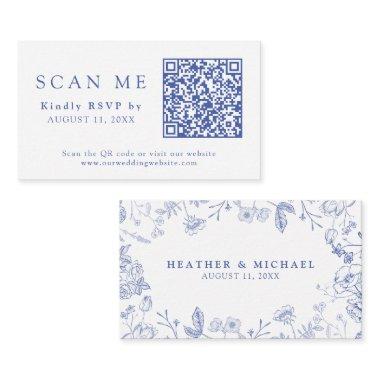 QR Code & Wedding Website Chinoiserie Wedding RSVP Enclosure