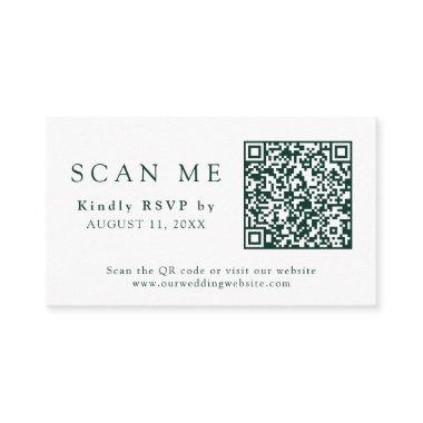 QR Code Wedding Website Emerald Green Wedding RSVP Enclosure Invitations