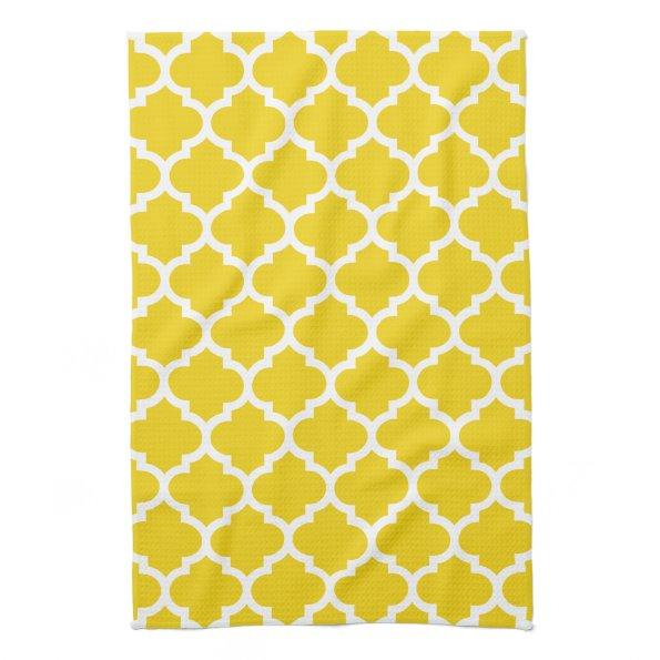 Quatrefoil Lemon Yellow Kitchen Towels