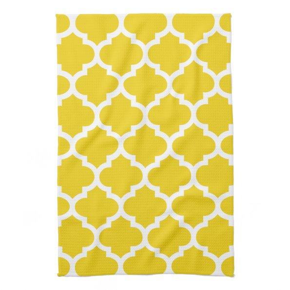 Quatrefoil Lemon Yellow Kitchen Towels