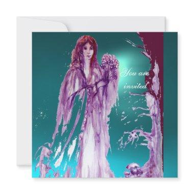 QUEEN GUINEVERE Aqua Blue,Teal Invitations