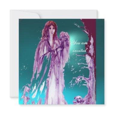 QUEEN GUINEVERE Aqua Blue,Teal Invitations