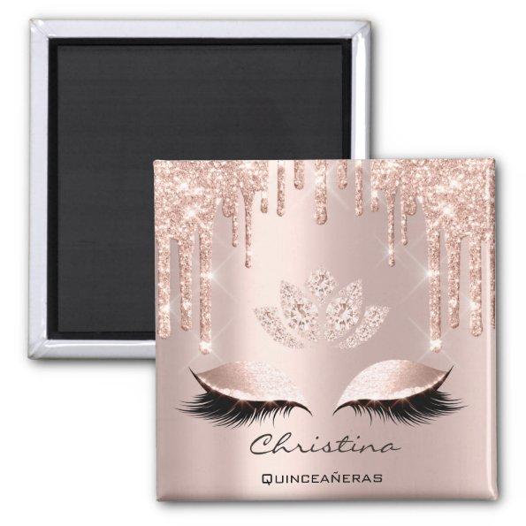 Quinceañeras Sweet 16th Bridal Shower Lotus Lashes Magnet