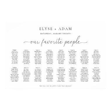 Quinn Modern Minimal 16 Table Seating Poster