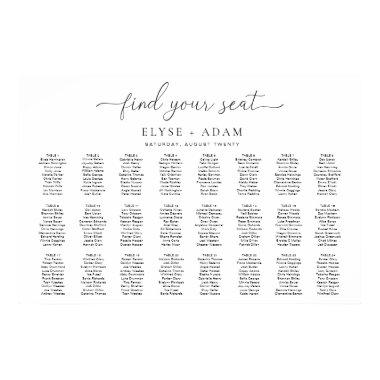 Quinn Modern Minimal 24 Table Seating Poster