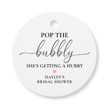 Quinn Pop the Bubbly Champagne  Favor Tags