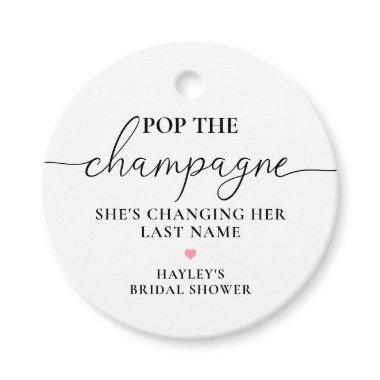 Quinn Pop the Champagne  Favor Tags