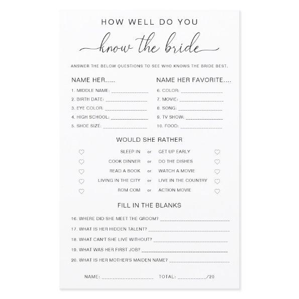 Quinn Script How Well Do You Know The Bride Game