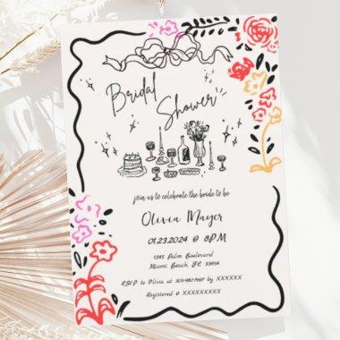 Quirky Hand Drawn Bow Scribble Wavy