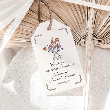 Quirky Hand Drawn Floral Urn  Gift Tags