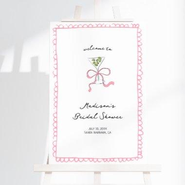Quirky Martini Pink Bow  Welcome Foam Board