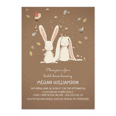 rabbit bunnies couple woodland