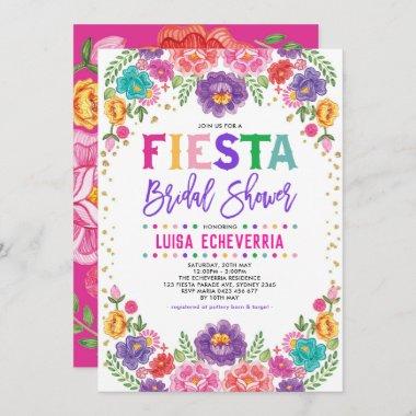 Radiant Mexican Floral Fiesta Bridal Shower Invitations