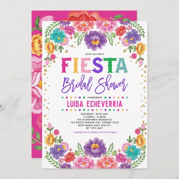 Radiant Mexican Floral Fiesta Bridal Shower Invitations
