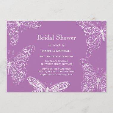 Radiant Orchid Butterfly Bridal Shower Invitations