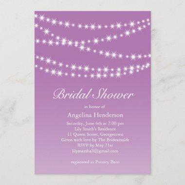 Radiant Orchid Twinkle Lights Bridal Shower Invitations