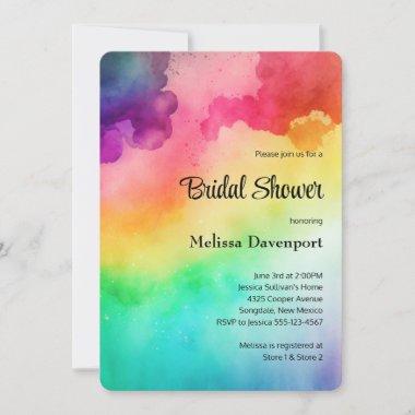 Rainbow Colors Abstract Design Bridal Shower Invitations