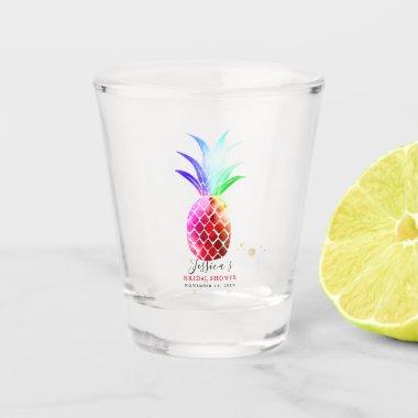 Rainbow Pineapple Wedding Party Gift Shot Glass