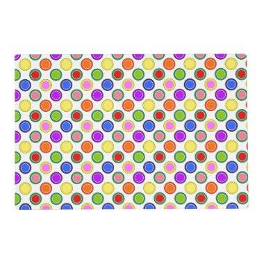 Rainbow Stripes and Polka Dots Happy Colorful Placemat