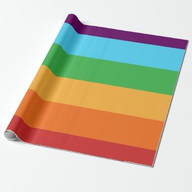 Rainbow Stripes Fun Bright Candy Birthday Party Wrapping Paper