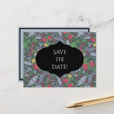 Raspberries Butterflies Currants Save the Date Holiday PostInvitations