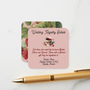 Raspberry and Tea Wedding Registry Enclosure Invitations