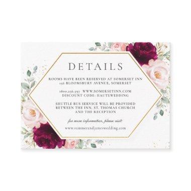 Raspberry Blush Pink Floral Wedding Details   Enclosure