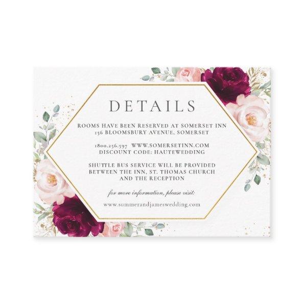 Raspberry Blush Pink Floral Wedding Details   Enclosure
