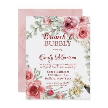 Raspberry Pink Peony Champagne Brunch & Bubbly Inv