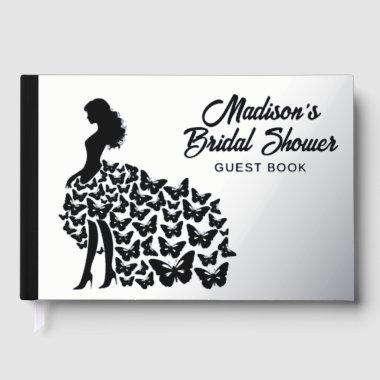 Real Foil Elegant Bride  Silver Foil Guest Book