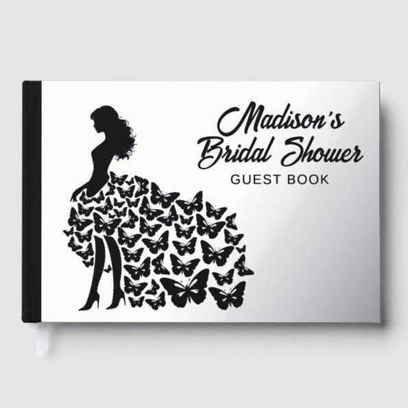 Real Foil Elegant Bride  Silver Foil Guest Book