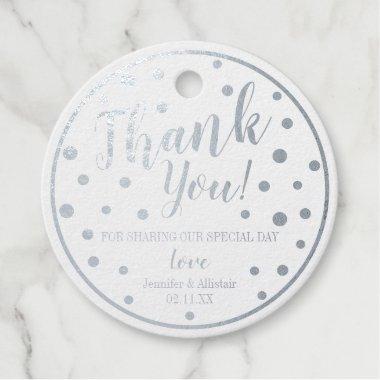 Real Foil Silver Foil Thank you Tag Wedding