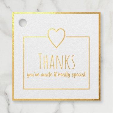 Real Gold Foil Thank You Foil Favor Tags