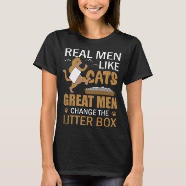real men like cat daughter t-shirts