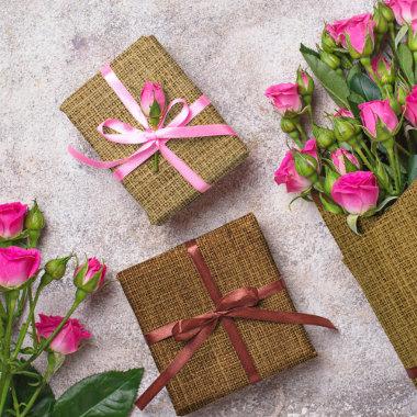 Realistic Burlap Texture Simple Rustic Light Brown Wrapping Paper Sheets