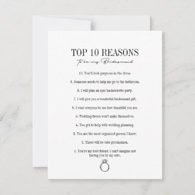 Reasons To Be My Bridesmaid Proposal Invitations